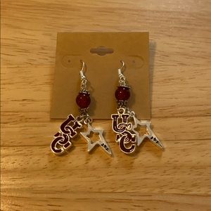 USC Silver tone Earrings